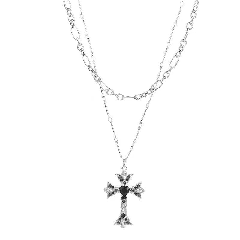 Collar de cruz de cristal