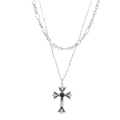 Collar de cruz de cristal