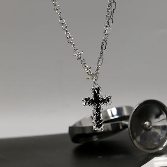 Collar de cruz con espinas