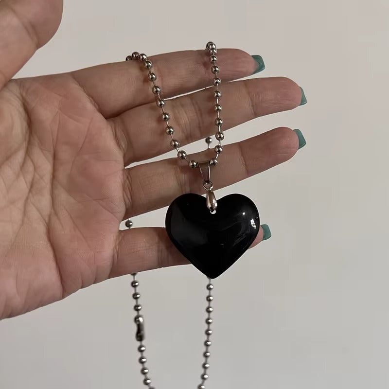 Collar corazón de medianoche