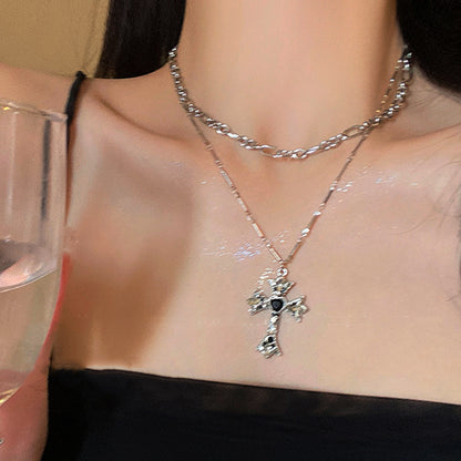 Collar de cruz de cristal