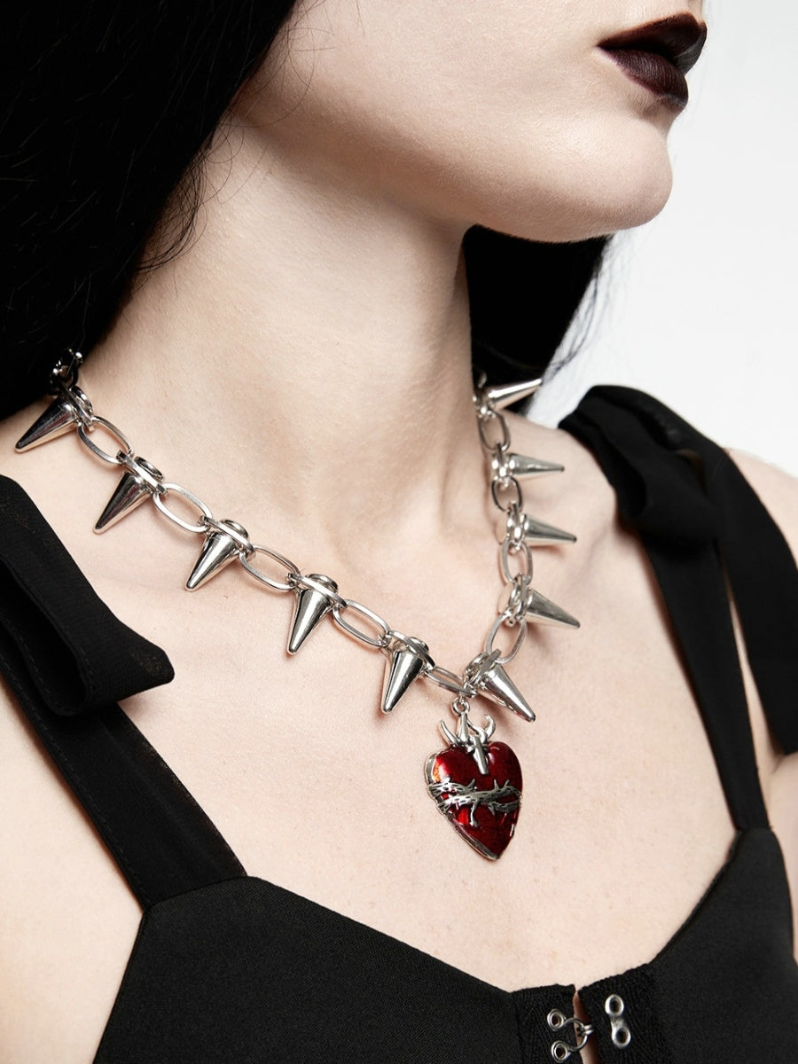 Collar corazón con espinas